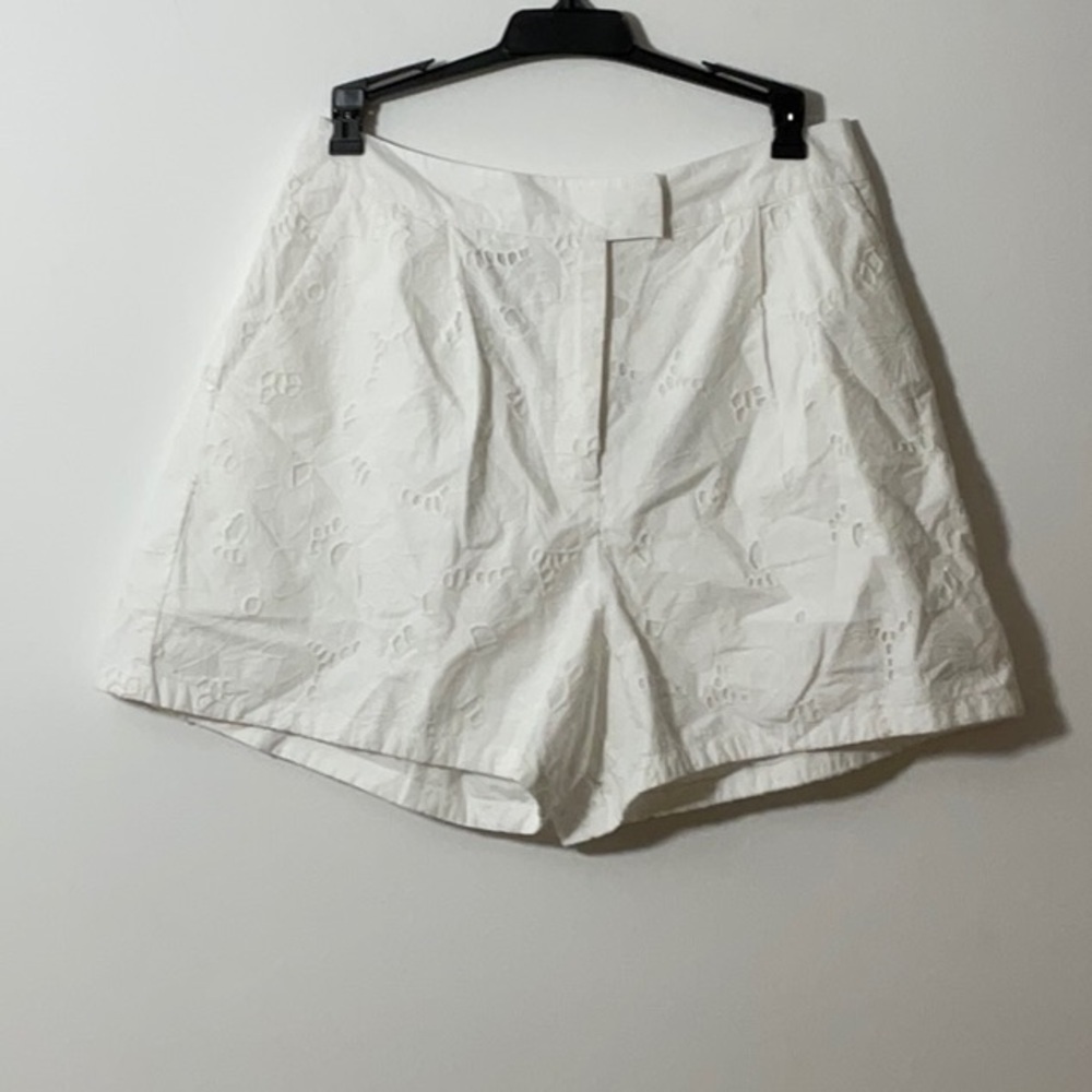 French Connection White High Waist Shorts